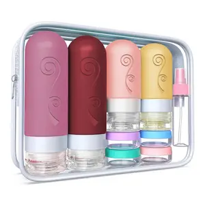 VODVOB 16-pack travel toiletry bottles, 2.03~3 oz, TSA certified leak-proof squeeze bottles, refillable for shampoo, conditioner, lotion, and other liquids, suitable for travel, business trips, gym use, etc.