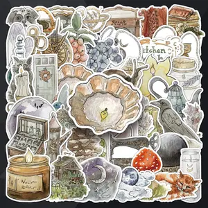 Watercolor Graffiti Pattern Car Decorative Sticker, 50pcs/set Waterproof Self Adhesive Decor Paper, Decor Sticker for Gift Greeting Card Water Bottle Laptop Phone