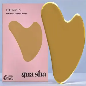 Stainless Steel Facial Gua Sha Tool, Face Massage Scraping Metal Scraper for Skin Care, Self-Care Aesthetic Gift, Face Contouring & Eye Line Shaping-Golden