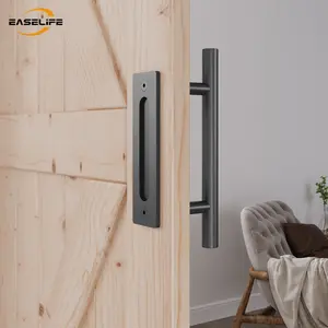 EaseLife Black Door Handle – Interior & Exterior Use, Durable Metal Pull, Easy Install