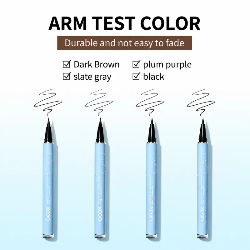 【QCQX】Long-lasting eyeliner -lightweight, waterproof,vegan,cruelty-free,24-hour smooth application,ultra-creamy andsilky smooth texture.-A