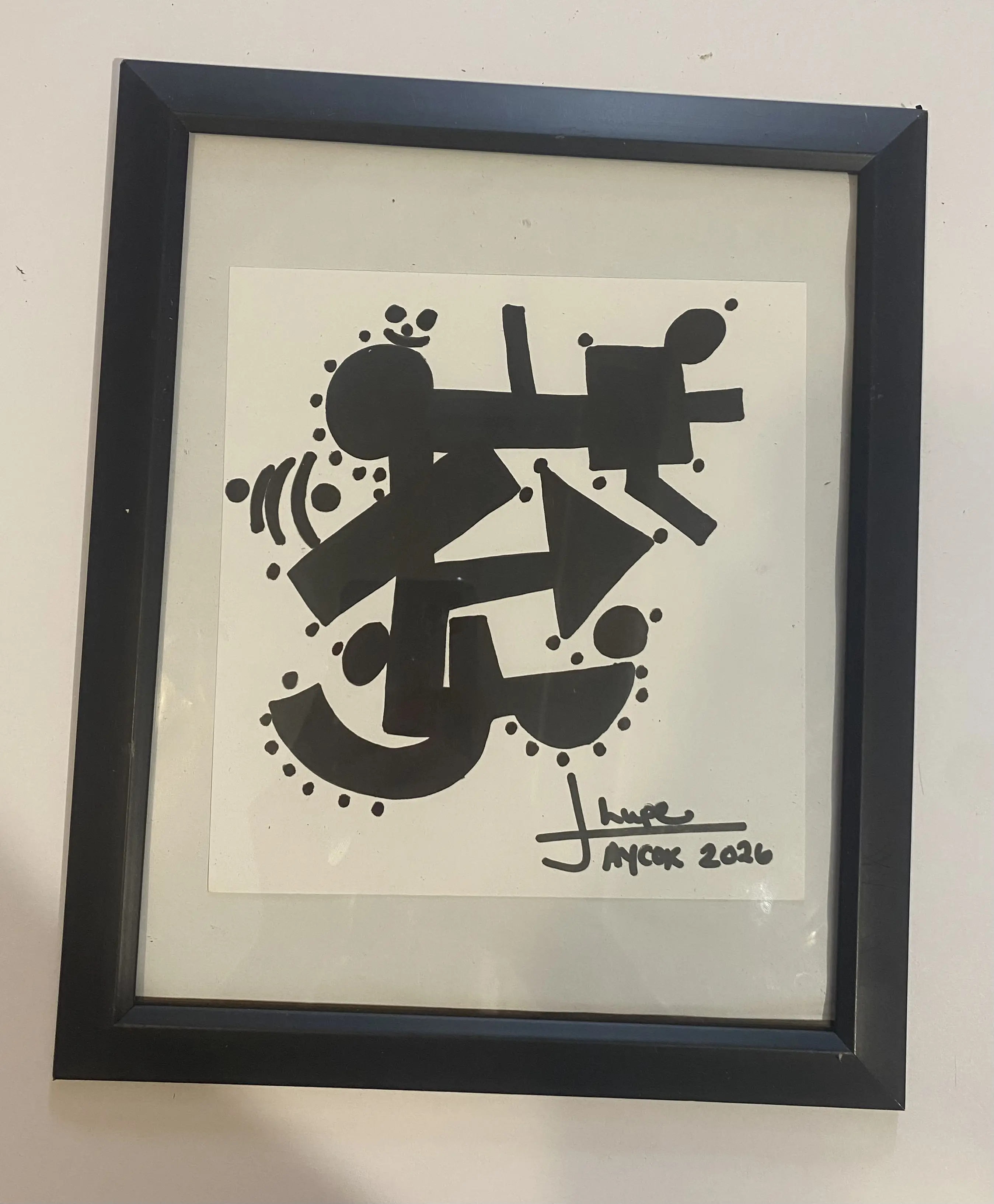 Collectible Cultural Paper Art - 1 Black-and-White Drawing "Gina" by Lupe Marie Jaycox