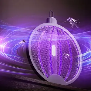 1pc Foldable Electric Mosquito Swatter, 2-in-1 UV Light Bug Zapper, Electronic Mosquito Zapper, USB Rechargeable Fly Insect Killer, Portable Indoor Outdoor Insect Trap for Home Bedroom Camping Summer Pest Control