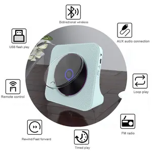 MEGICOT Portable CD Player, Desktop Vertical MP3 Music Player with Built in Speaker, Bluetooth-compatible CD Player with Remote Control, FM Radio, USB Flash AUX, DVD, Audio Player