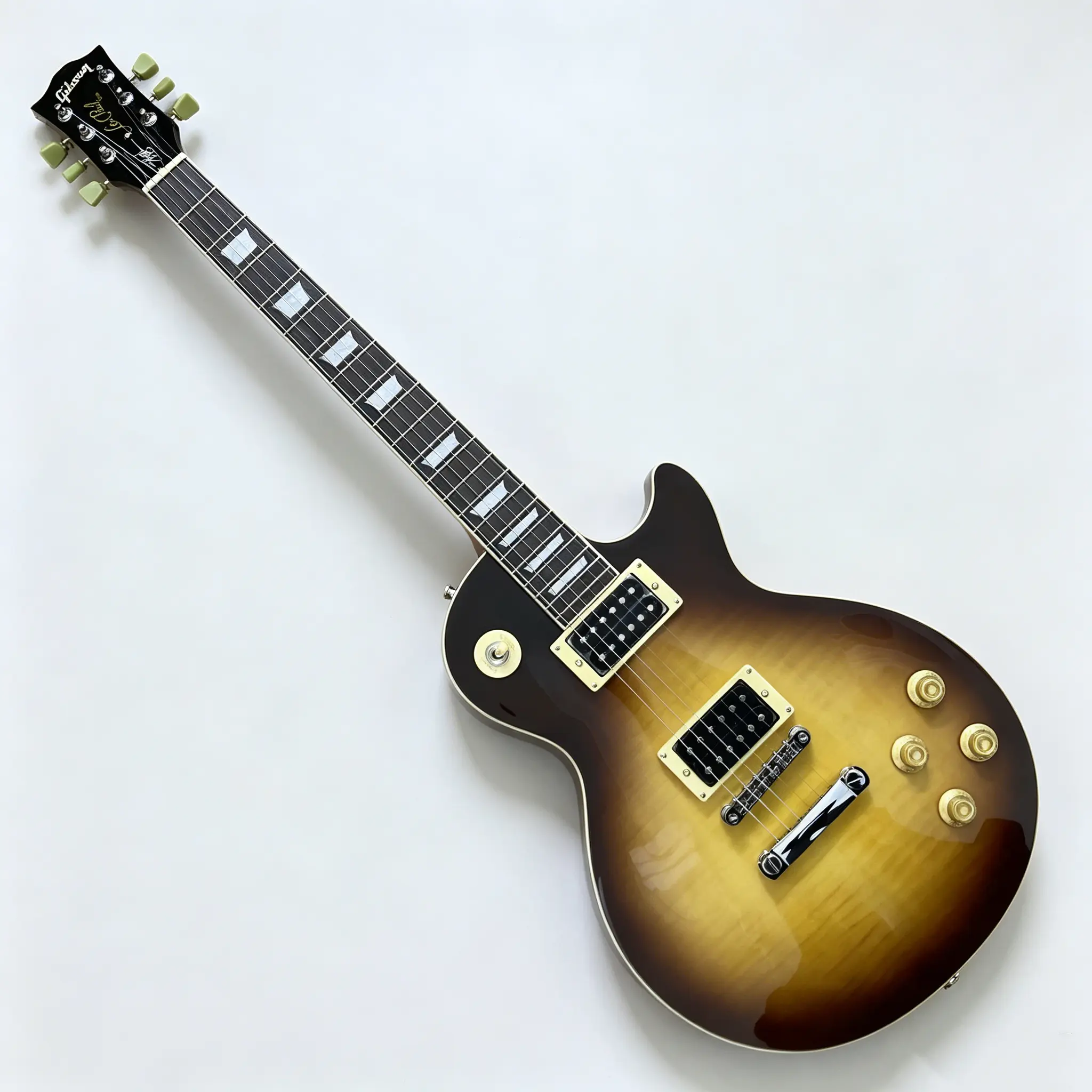 Gloss Sunburst Flame Maple Les Paul Electric Guitar, Dual Humbucker Pickups, Solid mahogany body, rosewood fingerboard, chrome hardware,Classic LP Guitar for Beginners & Professional Rock Players