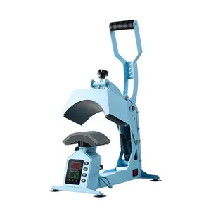 Hat Heat Press Machine, with 4 Interchangeable Platens and Caps Stretcher, Precise Temperature Time Control, Heat Press for Hats and Caps, for HTV Iron On and Sublimation Projects, Light Blue