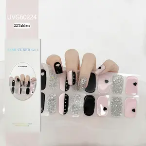 Half-Cured Gel Nail Wraps, Oval Shape, Single Pack, No Battery Required, Non-Toxic Ingredients, Affordable Manicure Solution