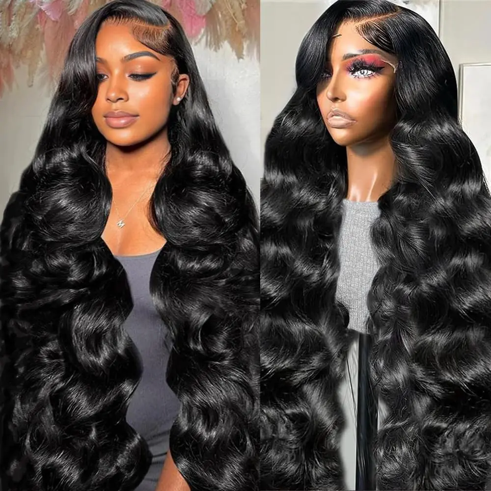 13x4 Body Wave Lace Front Wigs Human Hair Pre Plucked HD Transparent Lace Frontal Wig with Baby Hair Glueless Brazilian Virgin Human Hair Lace Front Wigs for Women