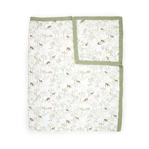 Cotton Muslin Quilted Throw - Woodland Friends