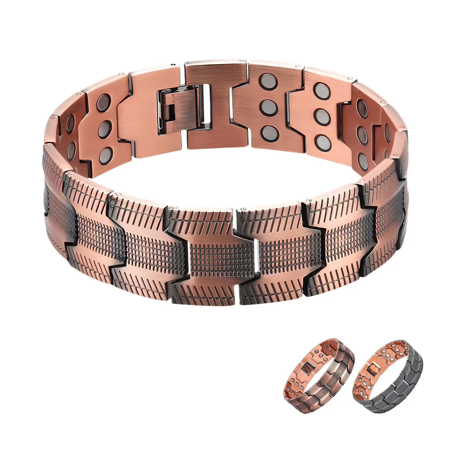 99.99% Pure Copper Magnetic Bracelet for Men - 3500 Gauss Magnets Bracelet, Stylish Energy Bracelet for Daily Wear Jewelry, Christmas Gift for Him, Dad, Husbands, Boyfriends, Father's Day Gift