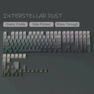 Gradient Backlit Keycap Set, 130+ Keys, Dual Shot Pbt Material, Fits 61-108 Layouts, Broad Compatibility, Durable and Stylish Design