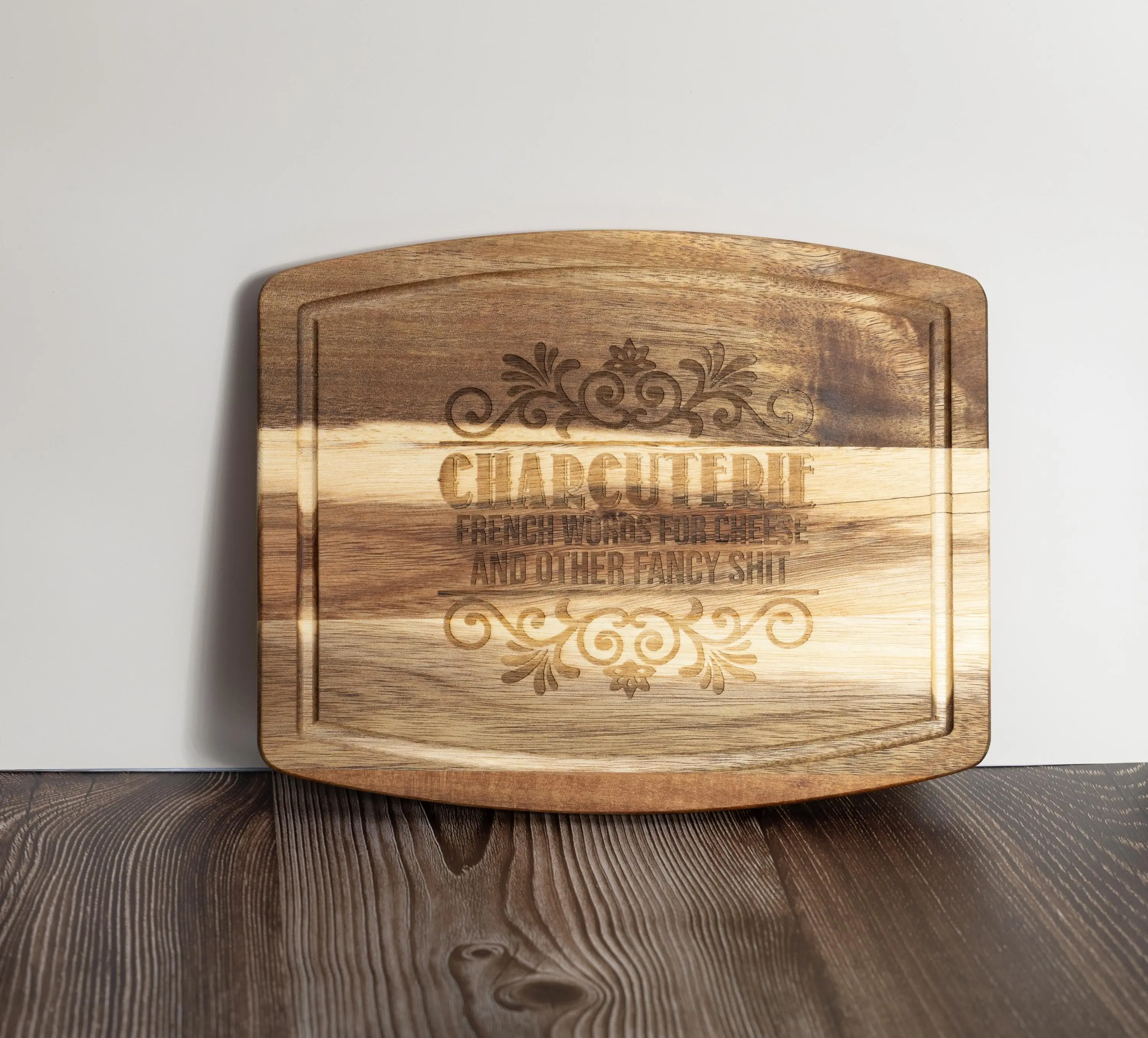 Funny Acacia Wood Charcuterie Board: 10x12 Cheese & Snack Server