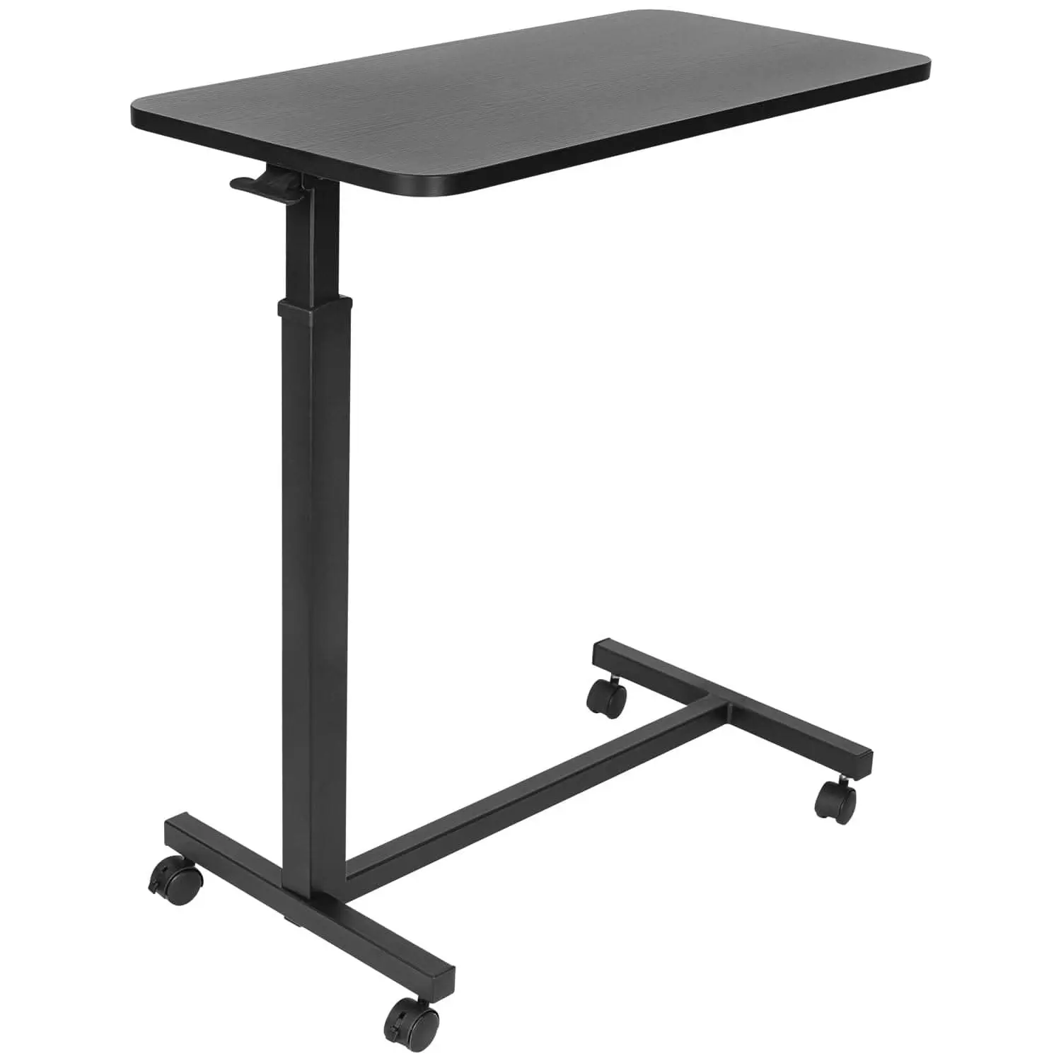 Mount-It! 30" x 15" Adjustable Height Rolling Over Bed Table with Locking Casters, Collapsible Pedestal, 33lbs Capacity – Versatile Medical Mobile Workstation for Hospital Beds, Sofa, Indoor Furniture