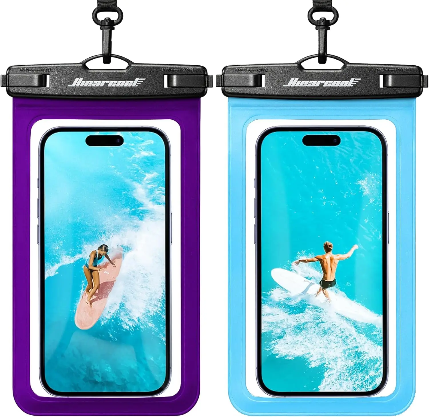 Waterproof Phone Pouch 2-Pack — IPX8, Fits Phones to 8.9"
