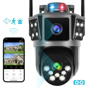 COOHILIGH  Dual Lens Security Camera Indoor Outdoor 2K Dual Screen Display 360° Pan Tilt Motion Tracking Color Night Vision 2.4G WiFi Two Way Audio IP65 Weatherproof Cloud SD Card Storage