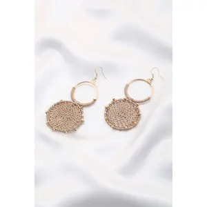 Double Circle Thread Beaded Earring