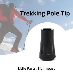 Trekking Pole Rubber Tip Cover, Anti-Slip Walking Stick End Cap, Wear-Resistant Pole Tip Protector, Shock-Absorbent Replacement Accessories for Outdoor Hiking Camping Climbing