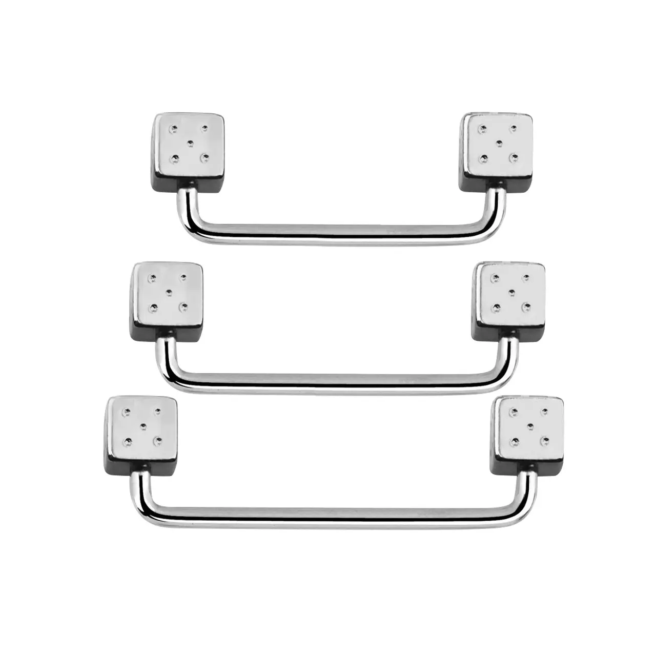 Surface Barbell Surgical Steel with Dice Design 14 Gauge Choose Your Length