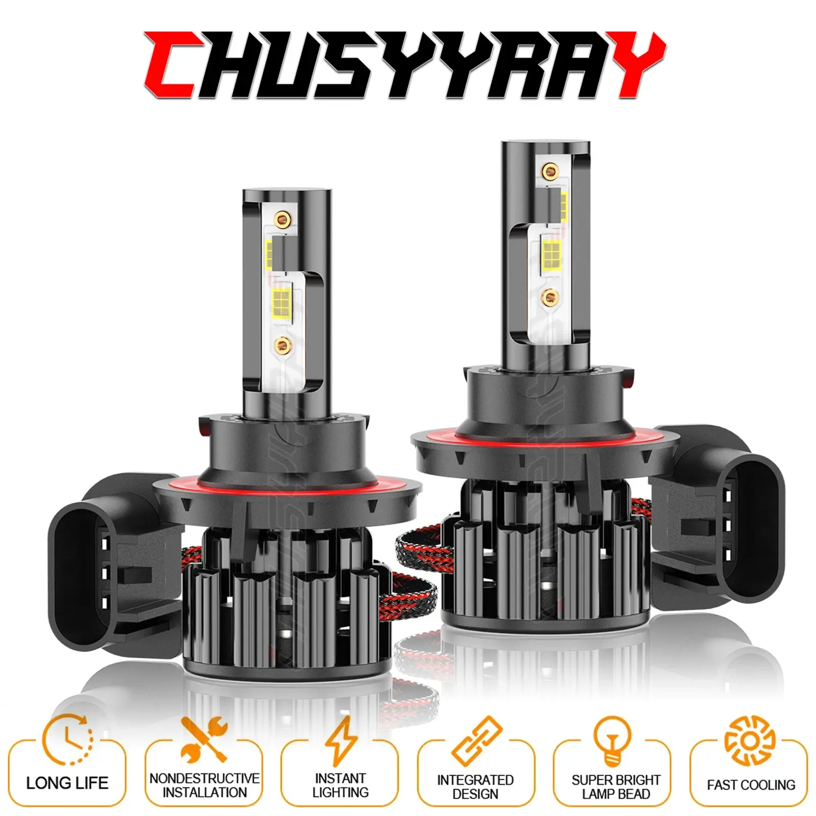 H1 H4/9003 9005/HB3 H11/H9/H8 H7 9008/H13 9012 9007 9006/HB4 LED Bulbs, 96000LM 1000% Ultra Brighter Fog Bulb, 32PCS Lighting Chips, 80,000hrs+ Lifespan Drving Light 6500K White, 1:1 Size Plug N Play Fog Light, Pack of 2