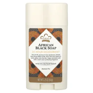 Nubian Heritage 24 Hour Deodorant, African Black Soap, 2.25 oz (64 g)