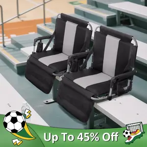Phivilla Home Stadium Seat for Bleachers Portable Outdoor Floor Folding Stadium Chair with Armrest, Back Support, Cup Holder, Mesh Bag and Hide Hooks