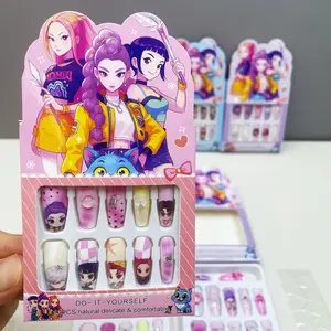 Fashionable and popular hunting girl nail pressing, 12 piece children's fake nail art set, self-adhesive fake nails, perfect for parties, daily entertainment, and party supplies