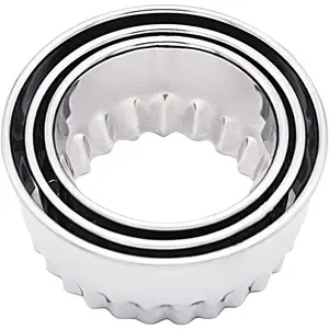 Biscuit Cutters, Round Cookie Cutters/Stainless Steel Dumpling Cutters/Cake Pastry Cutters/Scone Cutters Molds  for Cooking Baking (3Pcs, Fluted Edge)