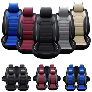 Car Seat Covers 5-Seat Front Rear Full Set,Waterproof Faux Leather Seat Covers For Cars, Non-Slip Car Interior Covers Universal Fit For Most Cars Sedans SUVs
