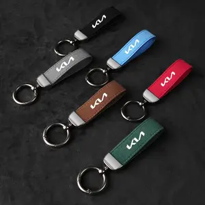 New Suede Car Styling Keychain, Suede Leather Charm Pendant, Metal Keyring Chain for Kia Ceed Rio Sportage R K3 K4 K5 Ceed Sorento Cerato Optima