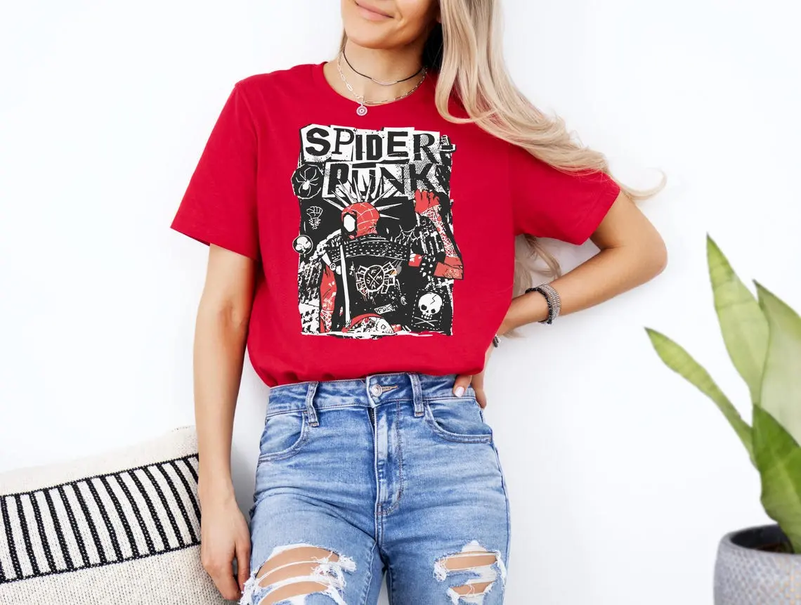 Spider Punk Shirts, Spiderman Sweatshirts, Spider Boy T-Shirts, Spider Girl Tee, Punk Hero Hoodie, Spiderman Across The Spider-Verse Sweater