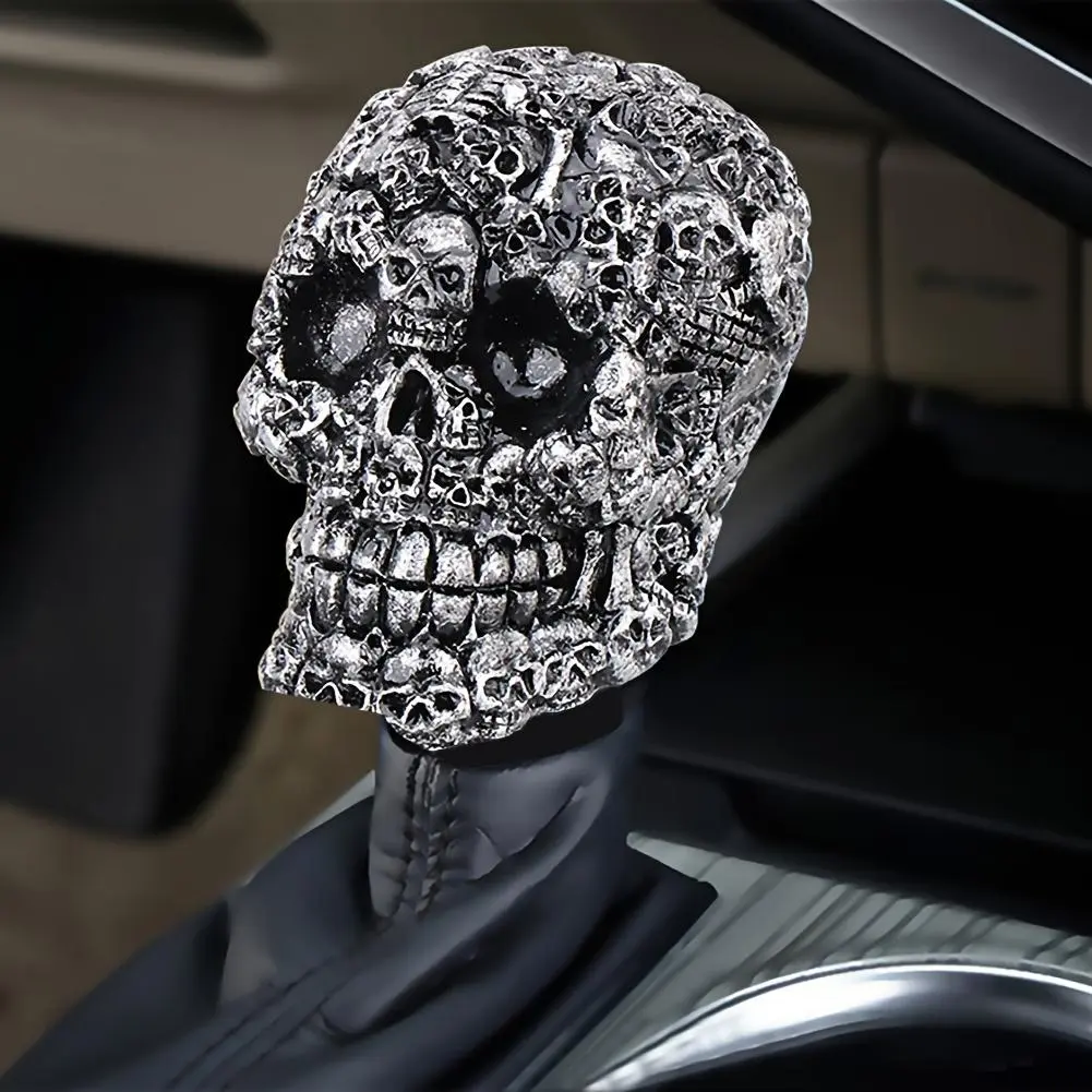 80mm Stylish Resin-Metal Shift Knob, Universal Car Interior Upgrade Auto Parts Accessories, Fit for Manual/Auto Vehicles, Car Accessories