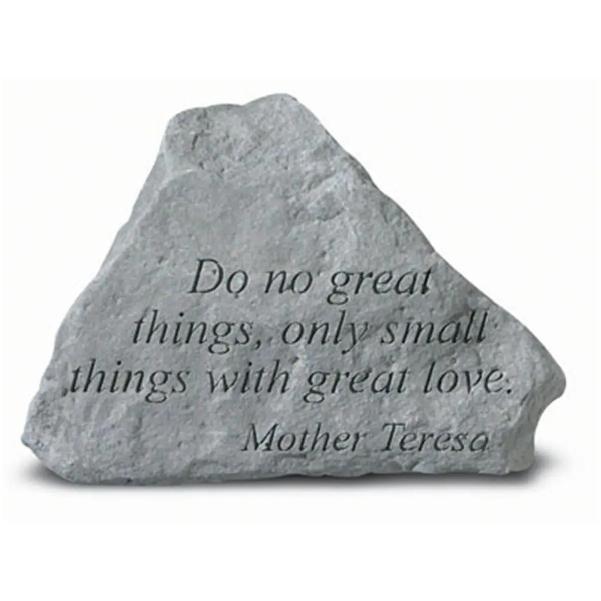 Kay Berry Cast Stone Memorial Plaque - 5.375x4in Outdoor Wall Mount Sign, Weatherproof Rough Texture Garden Decor, Engraved "Do No Great Things Only Small Things" Mother Teresa Quote, for Special Corner