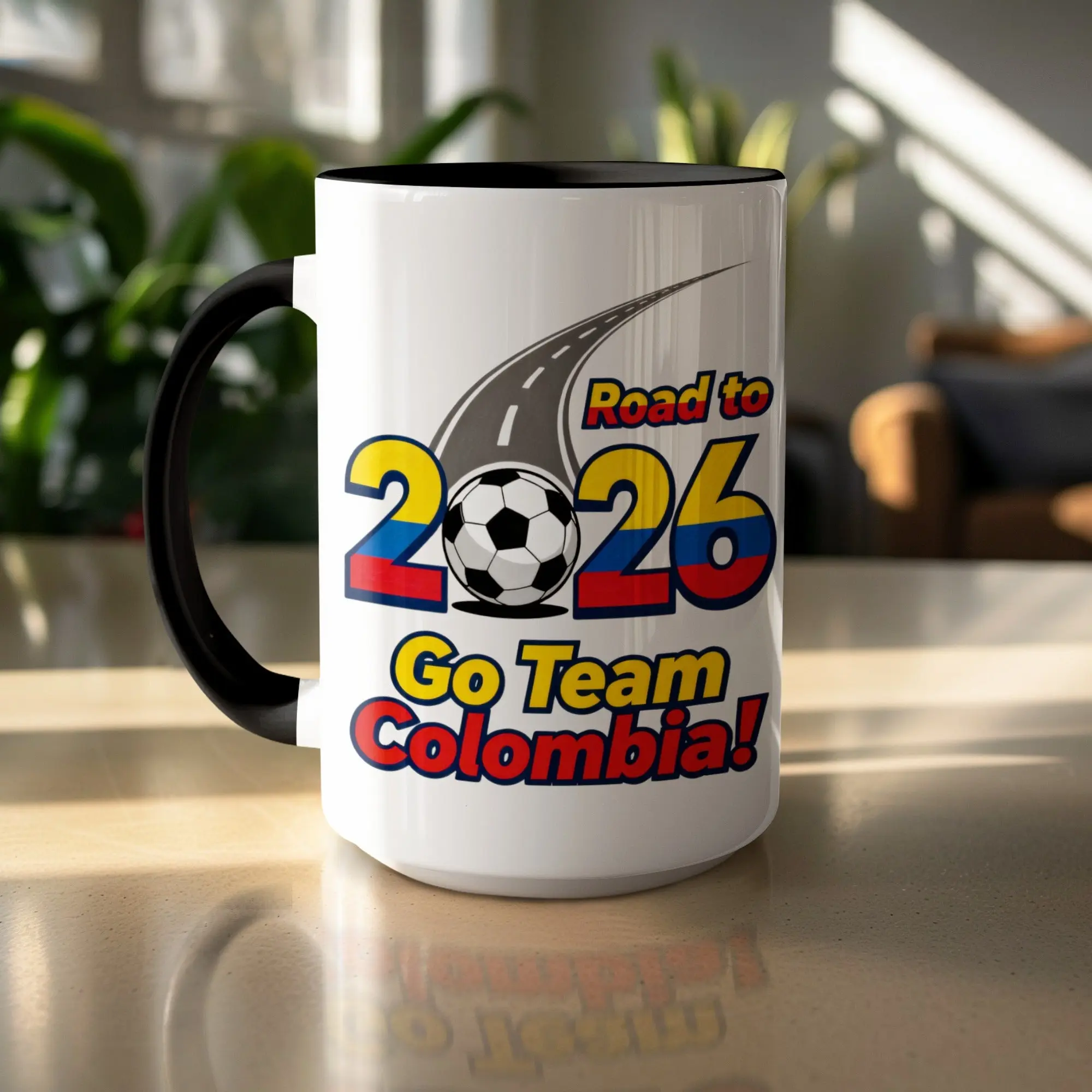 Colombia 15oz Ceramic Soccer Coffee Mug: Limited Edition Road to 2026 Design