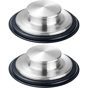 2 count Kitchen Sink Stopper - Stainless Steel, Large Wide Rim 3.35" Diameter -