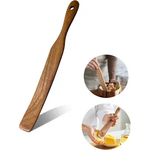 Skinny Wooden Spurtle Spatula for Sourdough Starter, Baking & Cooking, Non-Scratch Dough Scraper and Jar Mixing Tool,  Stirring Stick for Canning, Spreading & Kneading (11 Inches)