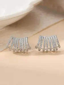 Fashionable Multilayer Copper Women's Earrings with Synthetic Zirconia, Stylish Multifunctional Lightweight Earrings, Perfect Birthday and Valentine's Gift, Earcuff