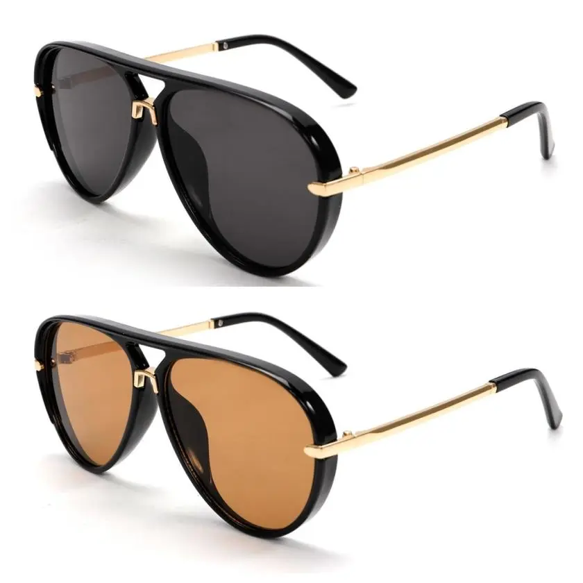Gold Trim Black Frame Pilot Sunglasses, Vintage Double Bridge Aviator Shades UV Protection Outdoor Driving Glasses For Women Men