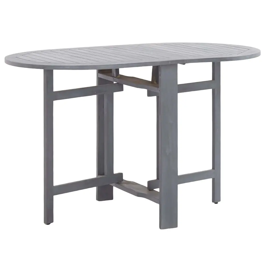 Rustic Acacia Wood Dining Table For 6 People Expandable Outdoor Garden Furniture With Oiled Finish Grey Color Ideal Indoor And Use Wooden Foldable Butterfly Oval Kitchen Solid 46325