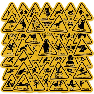 50 Humorous Warning Stickers: Beware of Collision Danger, Please Keep Away From The Sign, Safety Warning Stickers, Sticker Decal