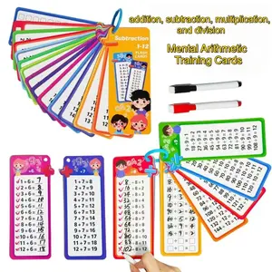 Elementary Maths Operations Card Set for Kids, 15 Reusable Arithmetic Cards for Learning, Fun Educational Toy for Students