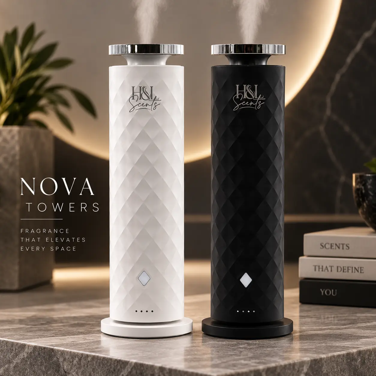 H&L Scents Nova Tower Medium Scented Oil Diffuser, Home Fragrance Light, Aroma for Home