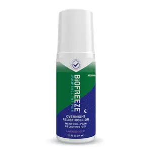 Biofreeze Overnight Roll On Pain Relief, Knee & Lower Back Pain Relief, Arthritis Pain Reliever, Neck Pain Relief, Cooling Joint Pain Relief, Lavender Scented Menthol Gel 2.5 Fl Oz