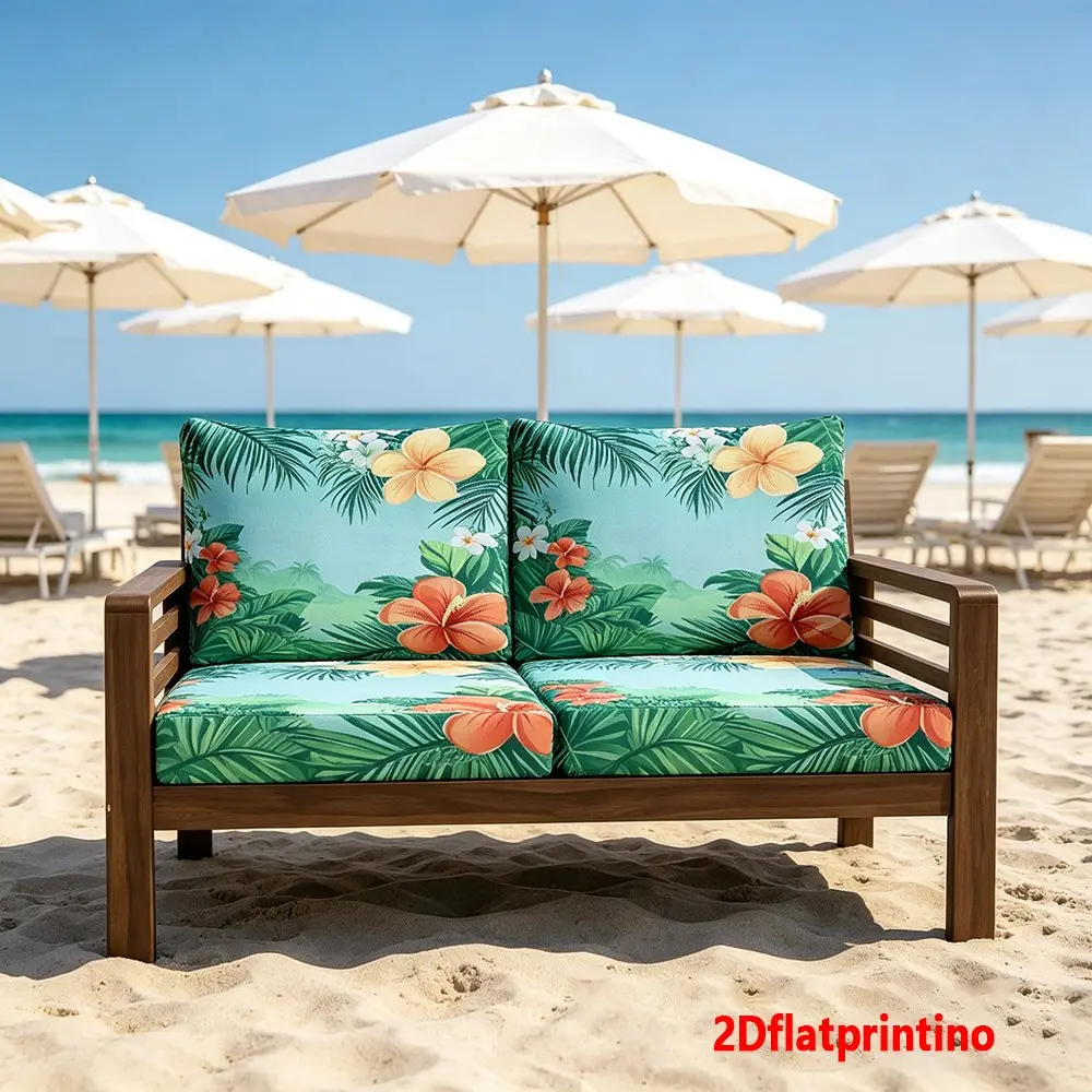 1/2/8/10/12pcs Tropical Hibiscus Palm Leaf Sofa Cushion Covers, 2D Flat Printed Stretchable Replacement Slipcovers (Insert Not Included), Elegant Decorative Sofa Protector for Patio, Garden, Indoor & Outdoor Decoration Sofa Couch Slipcover