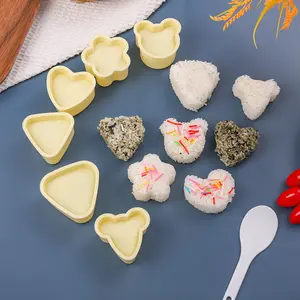 9-Piece Sushi Mold Set, Includes Triangle, Bear, Heart Shapes, DIY Sushi Making Tools, Cute Design Accessories for Bento Box Lunches