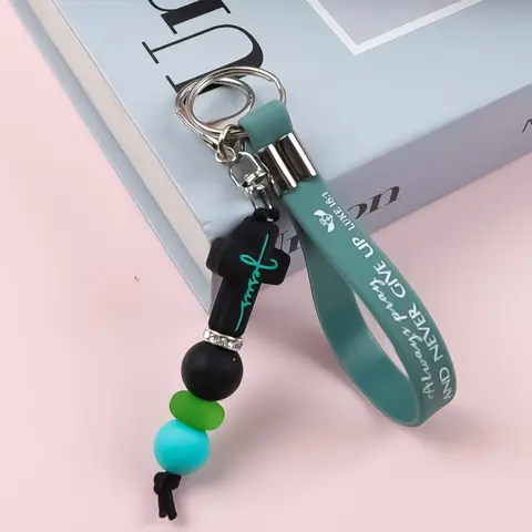 Bohemian Cross Keychain with Beads, Trendy Cute Keychain, Stylish Keychain, Keychain Pendant, Easy Carry Lanyard, 3D Cross Design, Backpack Decoration, Gift for Friends, Holiday Present, Keychain For Bags, Aesthetic Keychain, Cute Keychain Accessory