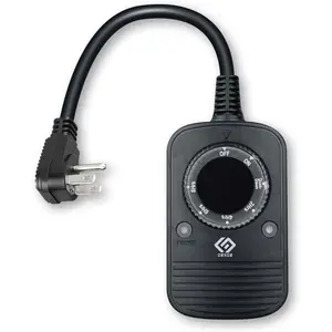 24-Hour Outdoor Light Timer - Water-Resistant with Photocell  Sensor, 2/4/6/8-Hour Countdown Timer, Grounded Outlet - Ideal for , Christmas Lights, Garden - 10A, UL Listed