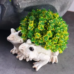Frog Design Flower Pot, 1 Count Decorative Resin Garden Art, Unique Flower Pot for Indoor and Outdoor Use, Ideal Gift for Plant Enthusiasts