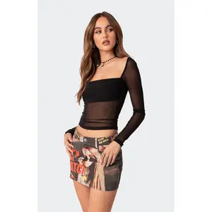 Edikted Women's Marta Mesh Top