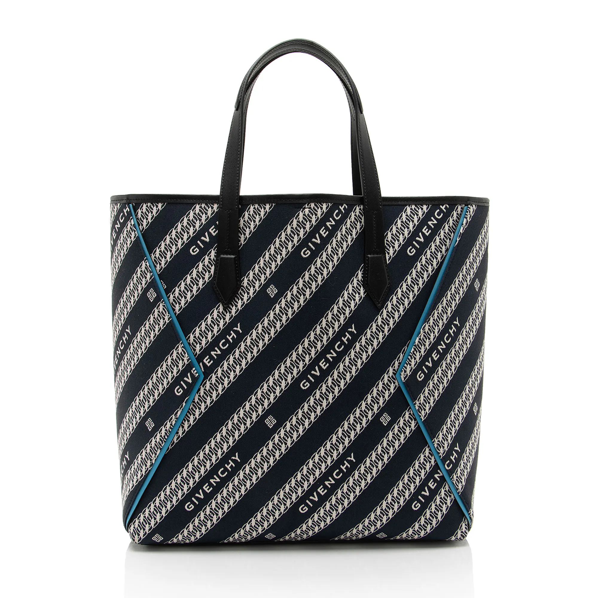 Pre-owned GIVENCHY Leather Tote Bags Canvas Jacquard Bond Chain N/S Tote