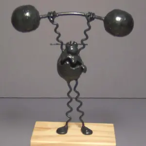 Funny metal gym sculpture for home or office decor